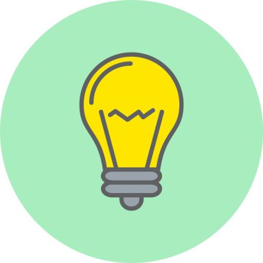 Ampul Satırı Dolu Çember Simgesi