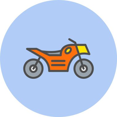 Motosiklet Satırı Dolu Çember Simgesi