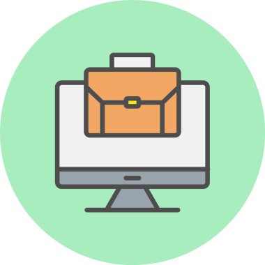 Çanta Satırı Dolu Çember Simgesi