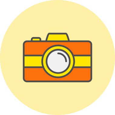 Kamera Satırı Dolu Çember Simgesi