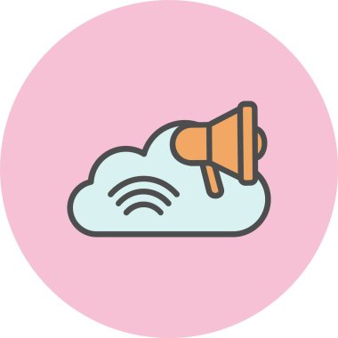 Bulut Satırı Dolu Çember Simgesi