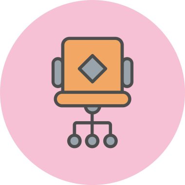 Masa Sandalyesi Satırı Dolu Çember Simgesi