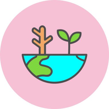 Ekosistem Satırı Dolu Çember Simgesi