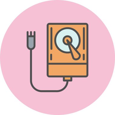 Dahili Disk Satırı Dolu Çember Simgesi