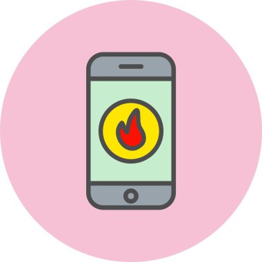 Ateş Satırı Dolu Çember Simgesi