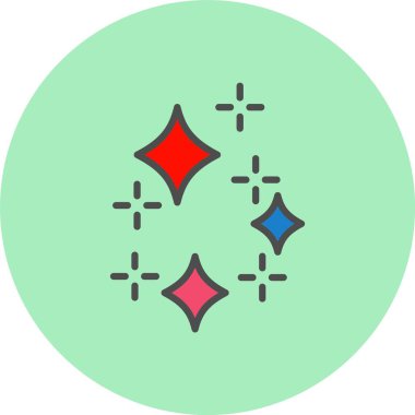 Parıltı Satırı Dolu Çember Simgesi