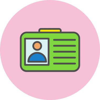 Kimlik Kartı Satırı Dolu Çember Simgesi