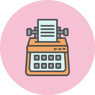 Daktilo Satırı Dolu Çember Simgesi