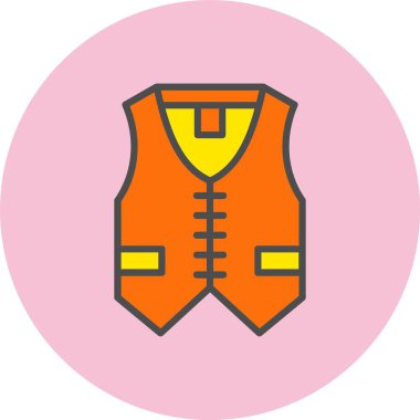 Yelek Satırı Dolu Çember Simgesi