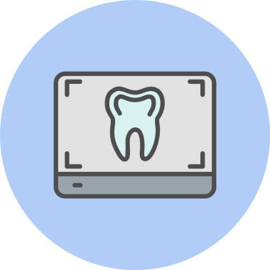 X-Ray Satırı Dolu Çember Simgesi