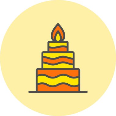 Doğum günü Pasta Hattı Dolu Çember Simgesi