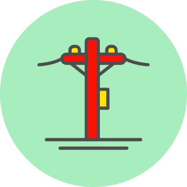 Elektrik Kulesi Dolu Çember Simgesi