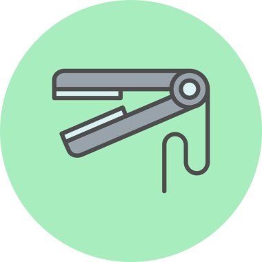 Saç Düz Satır Dolu Çember Simgesi