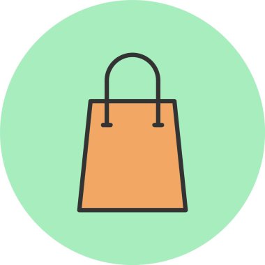 Alışveriş Torbası Dolu Çember Simgesi