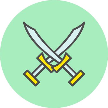 Kılıç Satırı Dolu Çember Simgesi