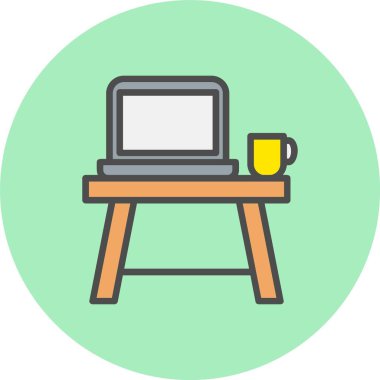 İşyeri Satırı Dolu Çember Simgesi