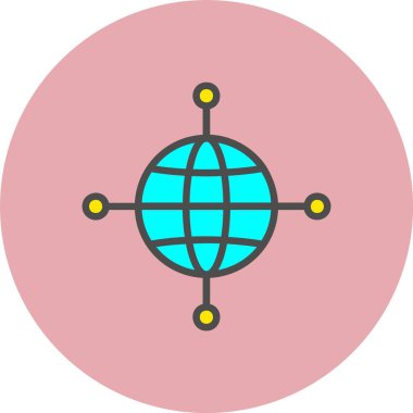 İnternet Satırı Dolu Çember Simgesi