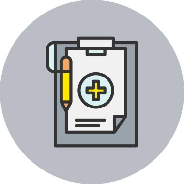 Tıbbi Diyagonisis Satırı Daire Simgesi Dolu