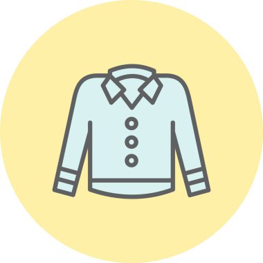 Gömlek Satırı Dolu Çember Simgesi