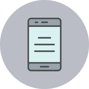 Smartphone Satırı Dolu Çember Simgesi