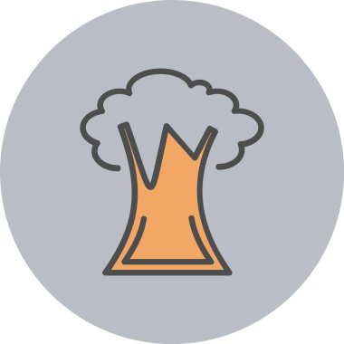 Ağaç Satırı Dolu Çember Simgesi