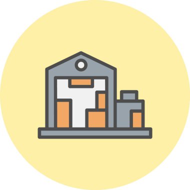 Giyinme Evi Satırı Dolu Çember Simgesi