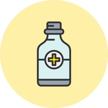 Öksürük şurubu Satırı Dolu Çember Simgesi