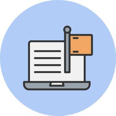 Bayrak Satırı Dolu Çember Simgesi