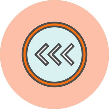 Hızlı Ters Ok Satırı Dolu Çember Simgesi