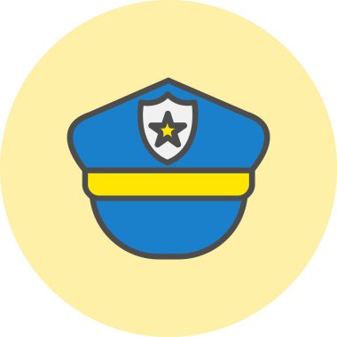 Şapka Satırı Dolu Çember Simgesi