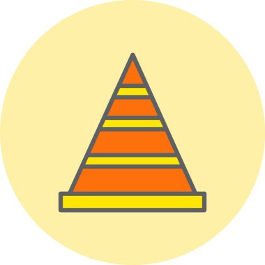 Piramit Çizelgesi Dolu Çember Simgesi