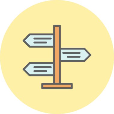 Sokak İşaret Satırı Dolu Çember Simgesi