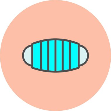 Tıbbi Maske Satırı Dolu Çember Simgesi