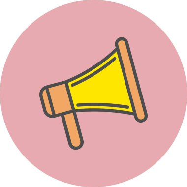 Megafon Satırı Dolu Çember Simgesi