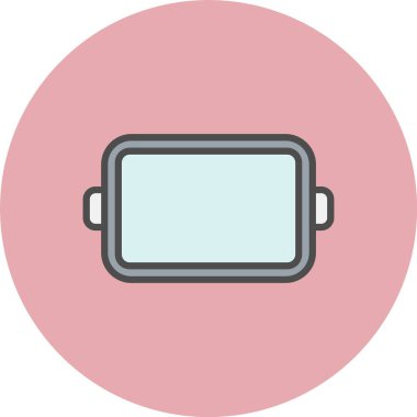 Çember Simgesi Doldurulmuş Fırın Çekmecesi Satırı