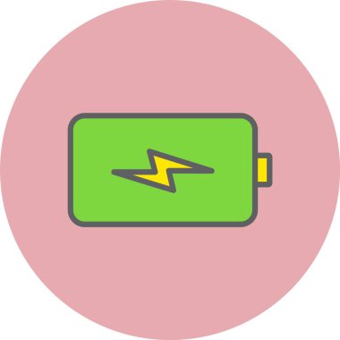 Pil Hattı Dolu Çember Simgesi