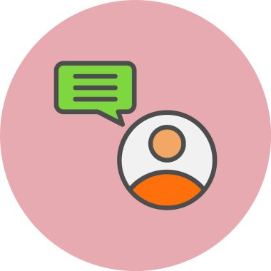 İletişim Satırı Dolu Çember Simgesi