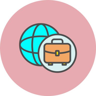 Uluslararası İş Hattı Dolu Çember Simgesi