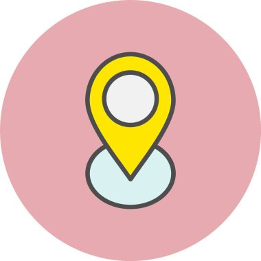 Konum Satırı Dolu Çember Simgesi