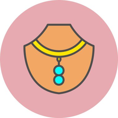 Kolye Satırı Dolu Çember Simgesi