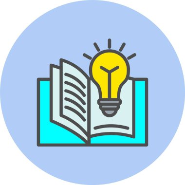 Kitap Bilgeliği Satırı Dolu Çember Simgesi