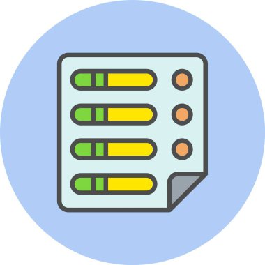 Kontrol Listesi Satırı Dolu Çember Simgesi