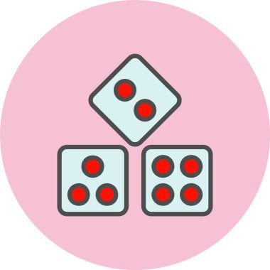 Ludo Dice Satırı Çember Simgesi Dolu