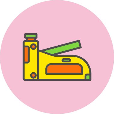 Stapple Gun Satırı Daire Simgesi Dolu
