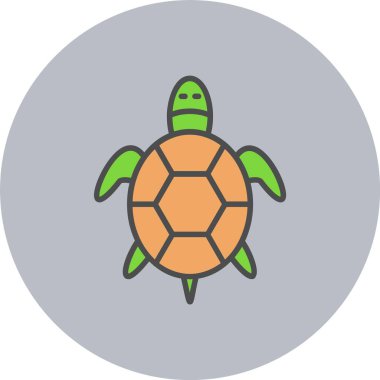 Kaplumbağa Satırı Dolu Çember Simgesi