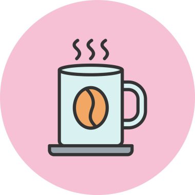 Kahve kupası Satırı Dolu Çember Simgesi