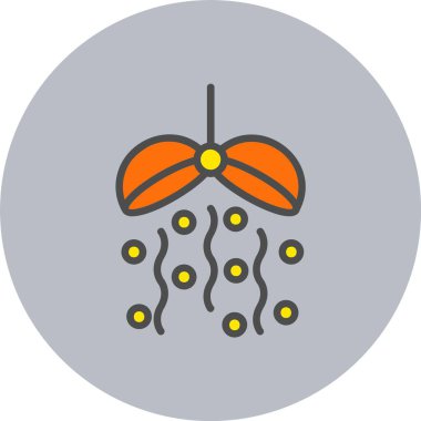 Confetti Top Çizgisi Dolu Çember Simgesi