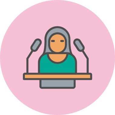 Siyaset Satırı Çember Simgesi Dolu