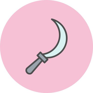 Orak Satırı Dolu Çember Simgesi