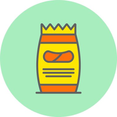 Atıştırmalık Satırı Dolu Çember Simgesi